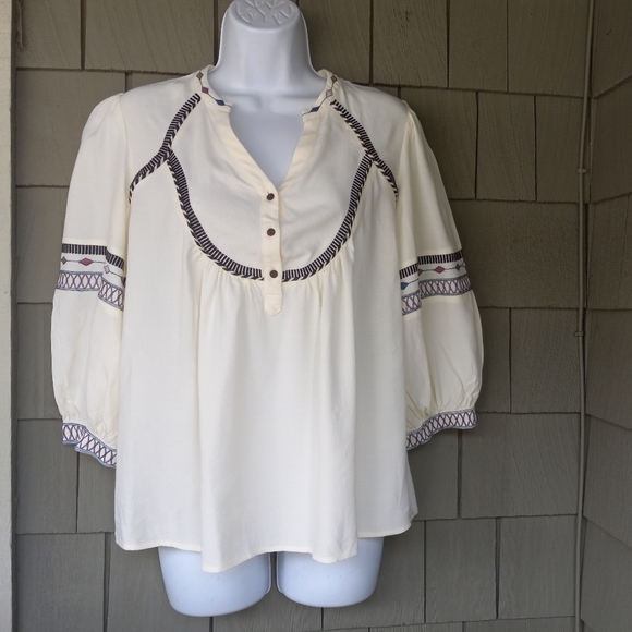 BA&SH Plume Top- Ecru - Picture 3 of 12